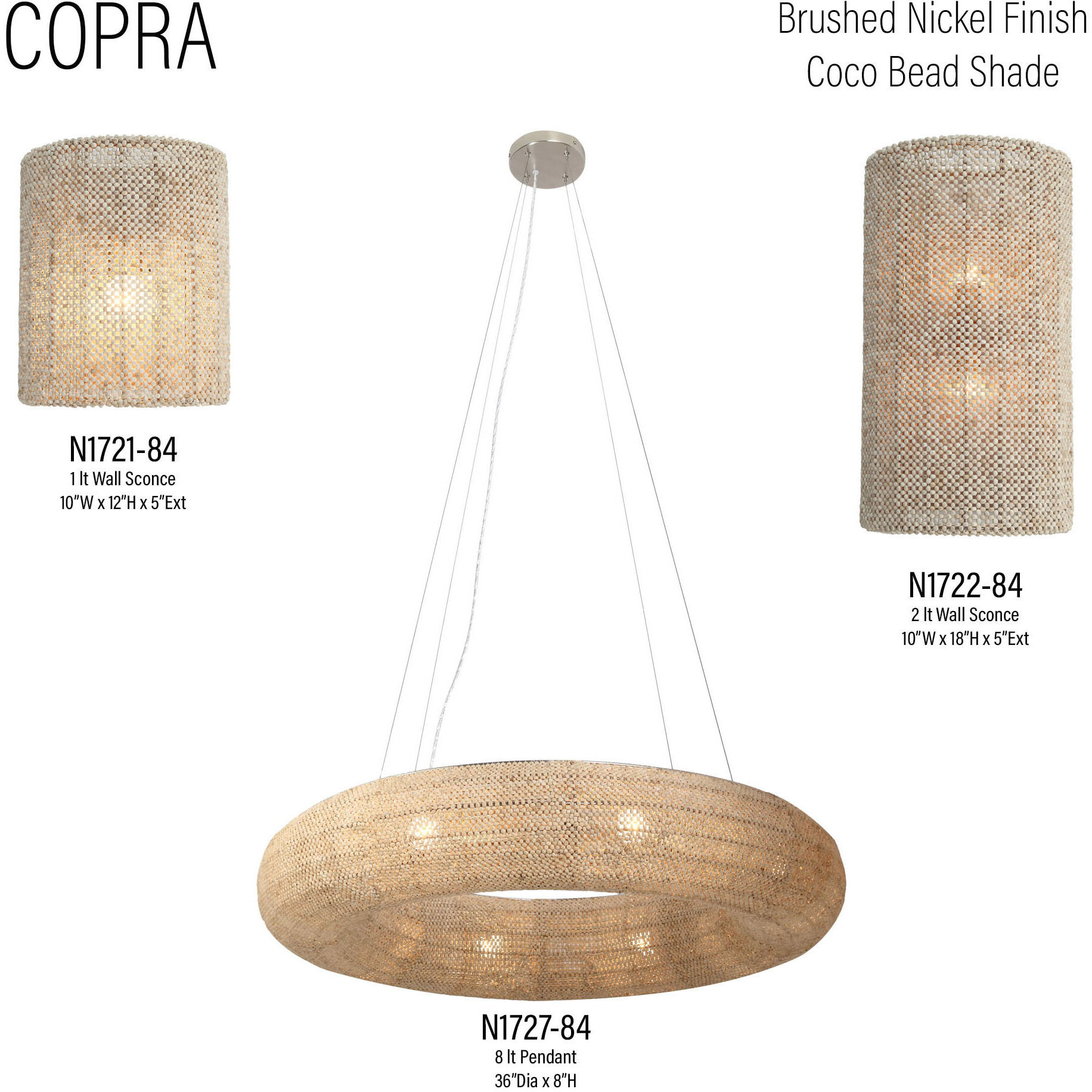 Copra 1 Light 10.2 inch Nickel Wall Sconce Wall Light